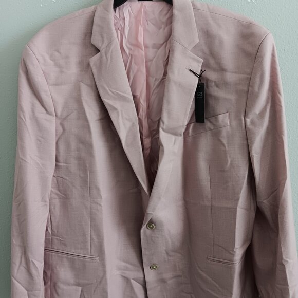 J. Ferrar Mens Classic Fit Big and Tall Suit Jacket, Pink Sz 52 Long - Picture 2 of 6